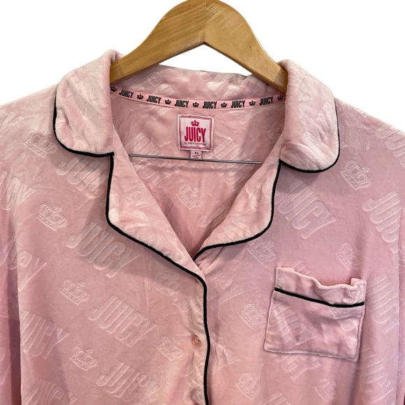 Juicy Couture Velour Velvet 3 Piece Pink Pajama Set Size XL - Picture 3 of 10